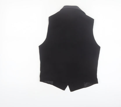 Amaranto Women Black Size 10 Classic Suit Waistcoat