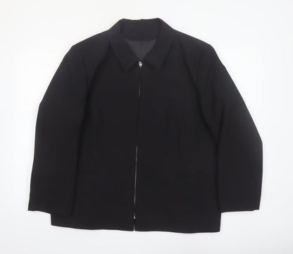Bonmarché Women's Black Plus Size 22 Classic Lined Zip Jacket