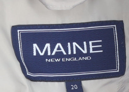 Maine New England Women's Beige Quilted Jacket Size 20 Faux Fur Collar