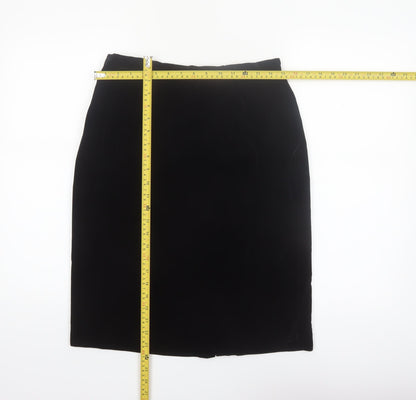 Chaus Women's Black Velvet Pencil Skirt Size 10 High Waist