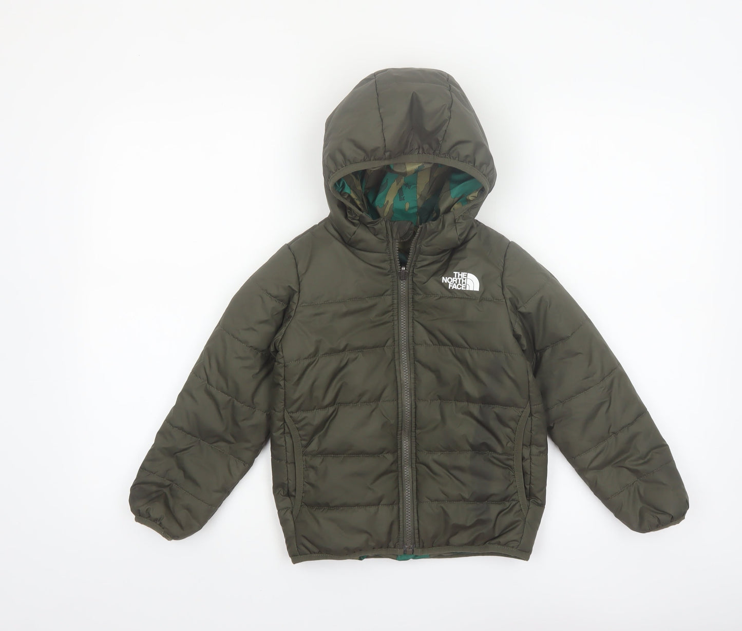 The North Face Boys Green 5 Years Hooded Puffer Jacket