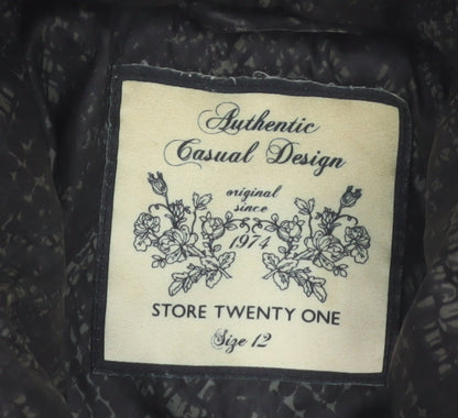 Store Twenty One Women's Black Quilted Long Puffer Coat Size 12