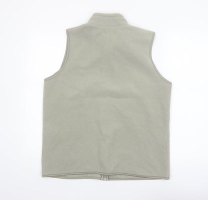 EWM Women Beige Fleece Bodywarmer Waistcoat Size 14 Regular Zip Style