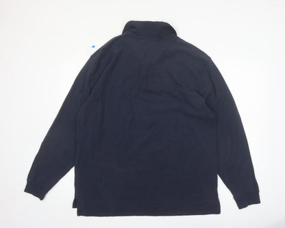 L.L.Bean Men's Blue Long Sleeve Cotton Polo Shirt Size L