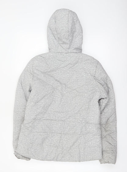 New Balance Women's Grey Hooded Puffer Jacket Size M