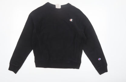Champion Womens Black Medium Reverse Weave Pullover Sweatshirt