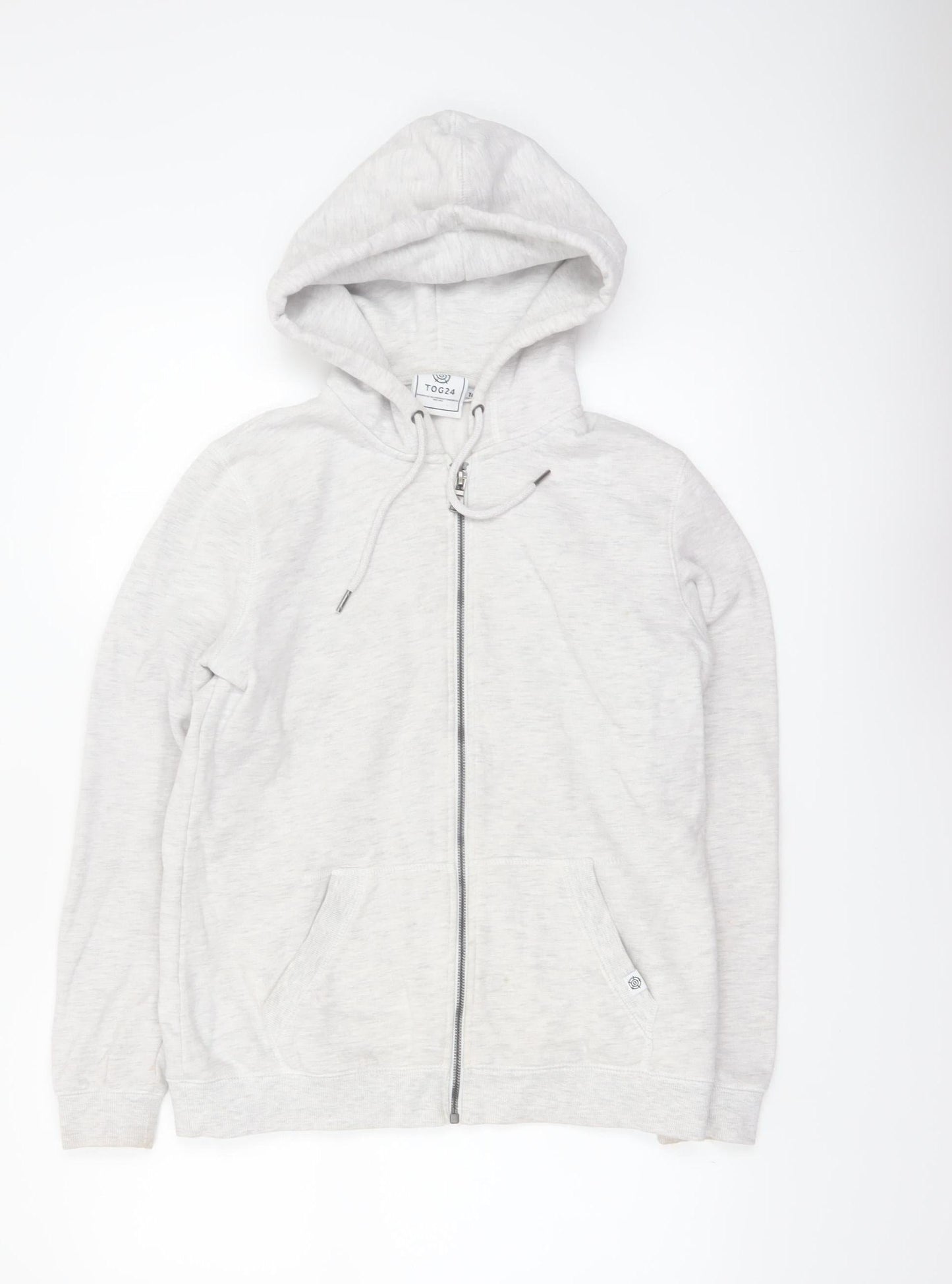 TOG24 Women's Light Grey Full Zip Hoodie Size 10 Cotton Blend