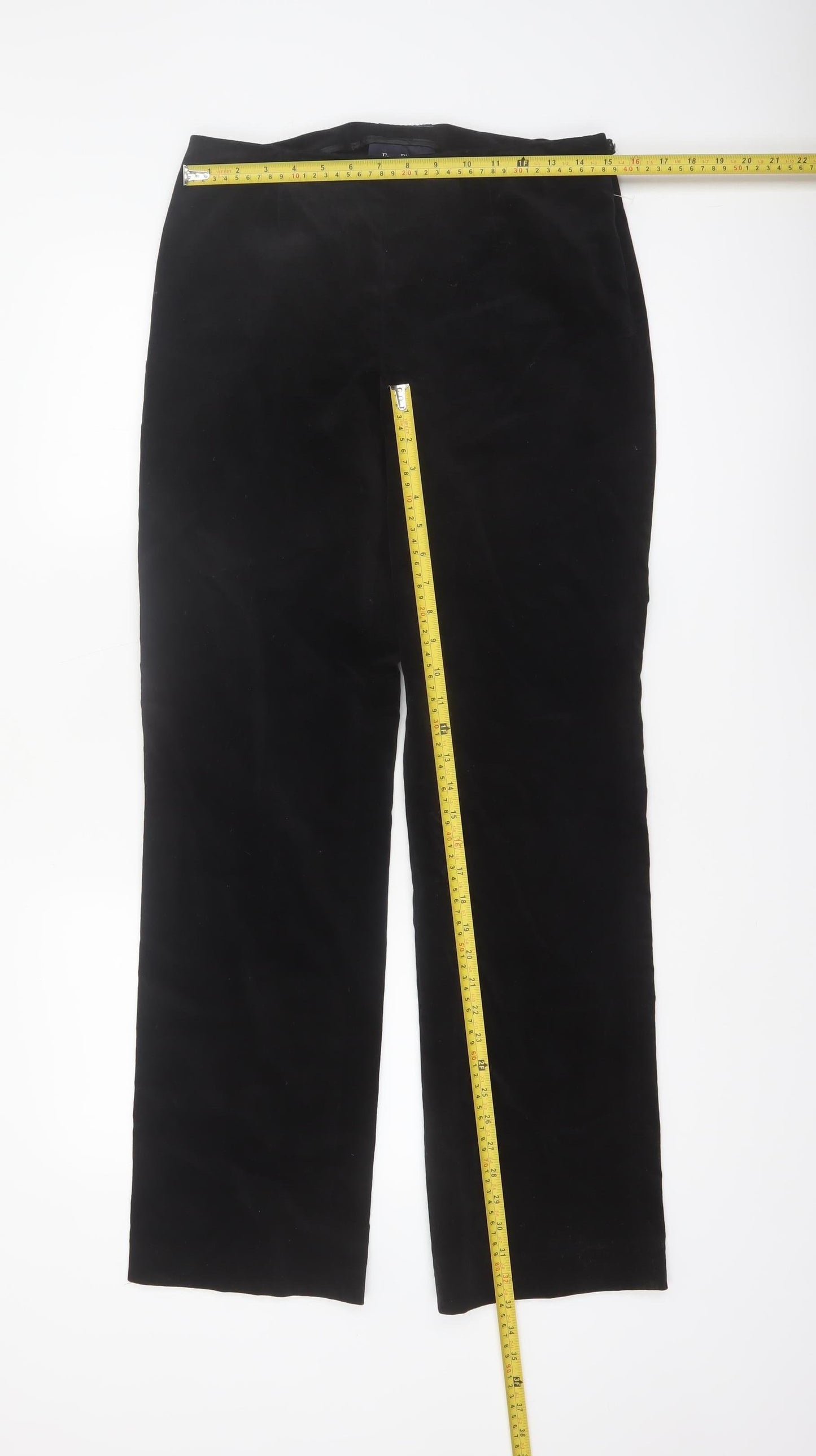 Evan-Picone Women's Black Cotton Straight Leg Trousers Size 10