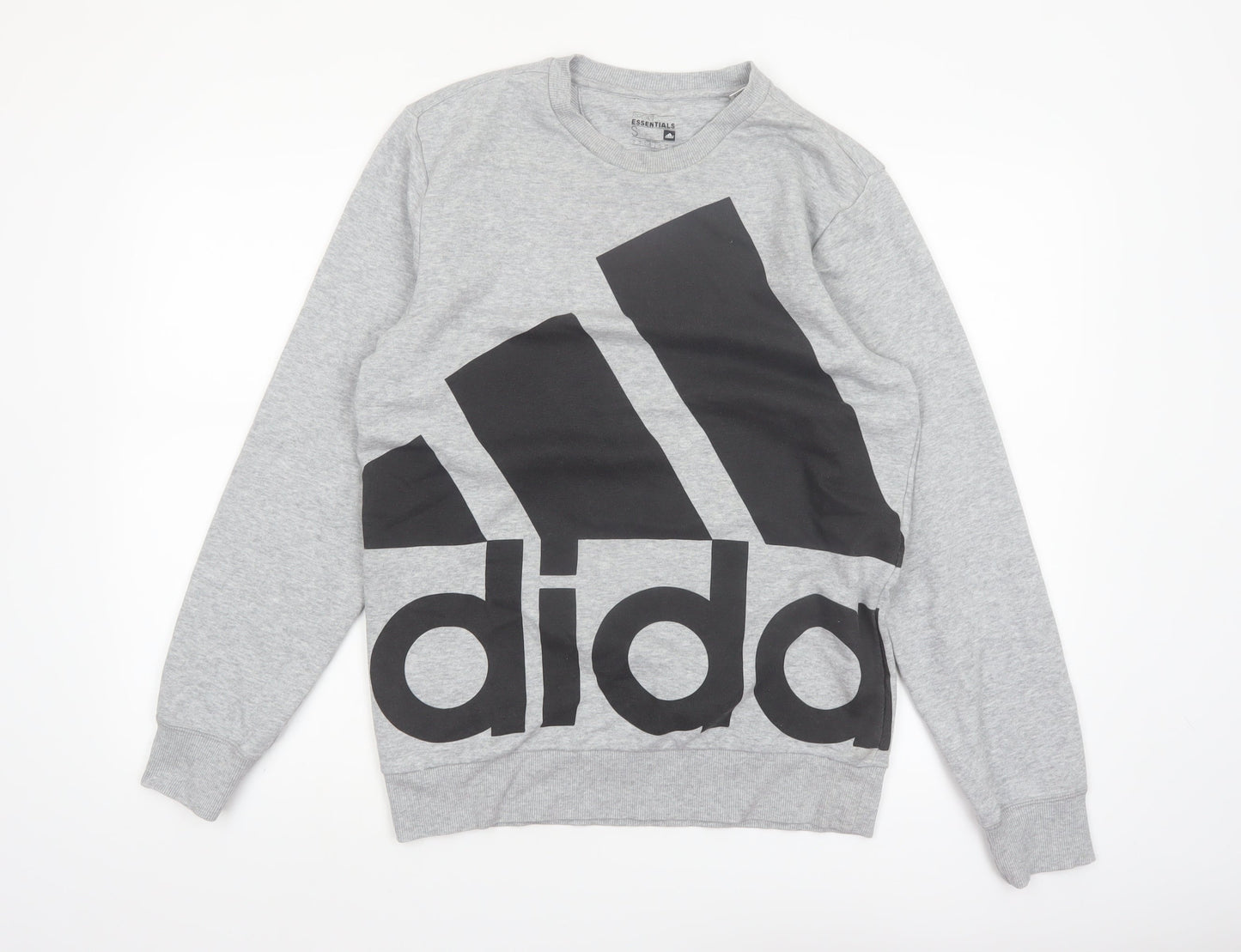 Adidas Men's Grey Sport Essentials Crew Neck Sweatshirt Small
