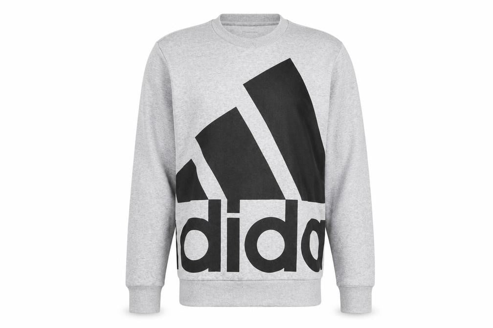 Adidas Men's Grey Sport Essentials Crew Neck Sweatshirt Small