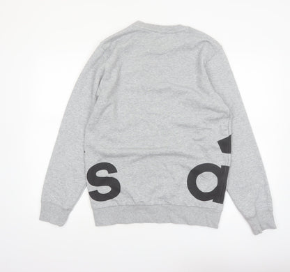 Adidas Men's Grey Sport Essentials Crew Neck Sweatshirt Small