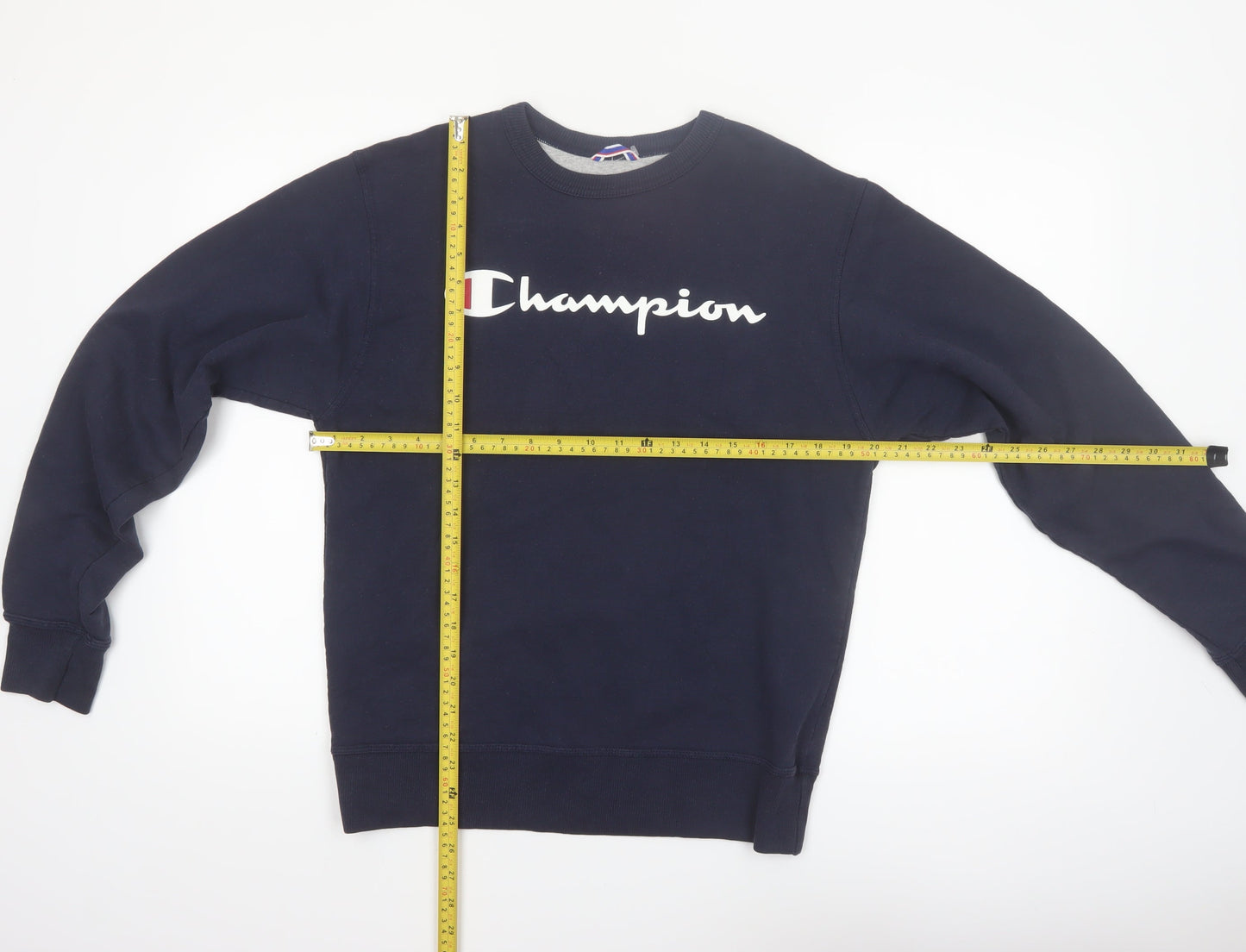 Champion Men's Navy Crew Neck Sweatshirt Size S Cotton Blend