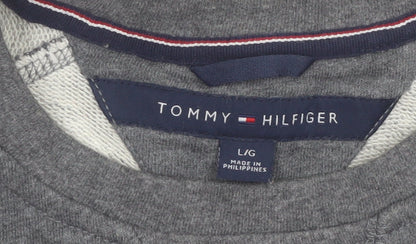 Tommy Hilfiger Men's Grey Embroidered Logo Sweatshirt L