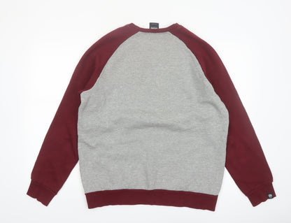 WRUNG Men's Grey Burgundy 2XL Pullover Sweatshirt Crew Neck