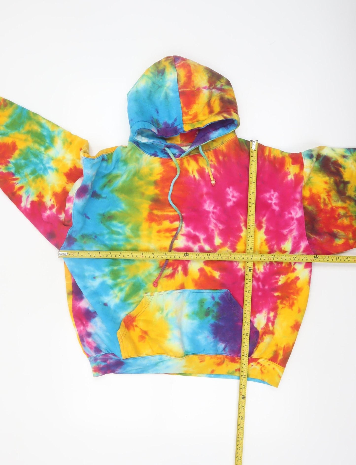 Exist Womens Multicoloured Tie Dye Pullover Hoodie L Cotton Blend