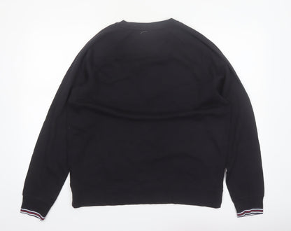 FILA Men's Black Logo Crew Neck Pullover Sweatshirt Size L
