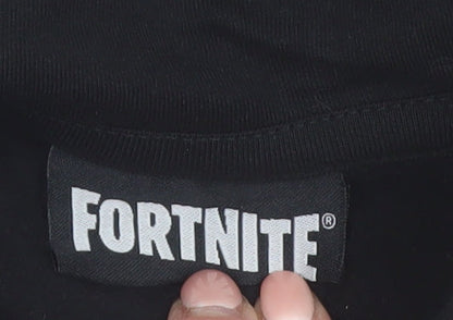Fortnite Men's Black Pullover Hoodie Sweatshirt Medium Cotton Blend