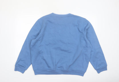 Northern Reflections Women’s Blue Petite L Floral Embroidered Pullover Sweatshirt