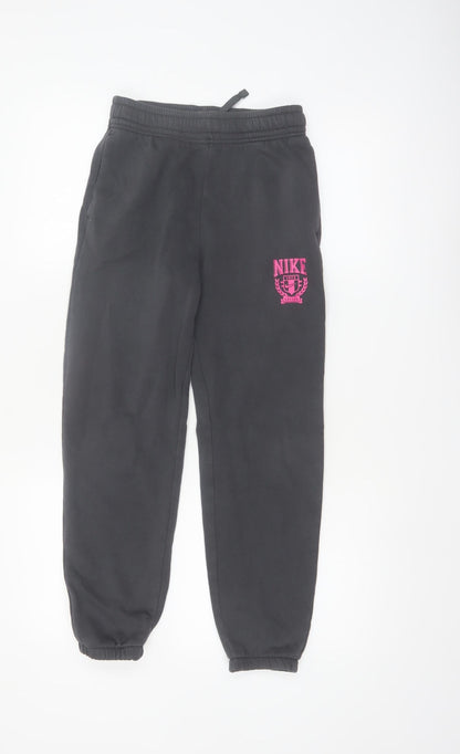 Nike Girls Black Jogger Sweatpants M 137-146cm Cotton Blend Casual
