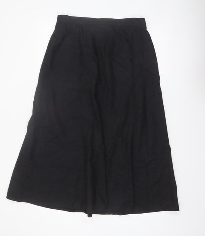 Rowland's Women's Black Wool Blend A-Line Midi Skirt Size 14