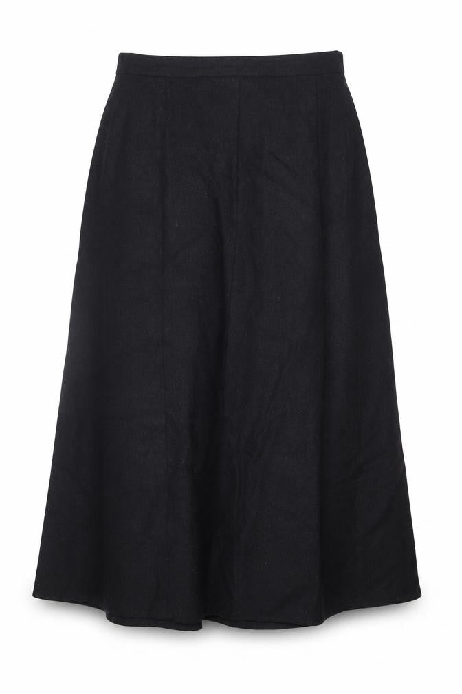 Rowland's Women's Black Wool Blend A-Line Midi Skirt Size 14