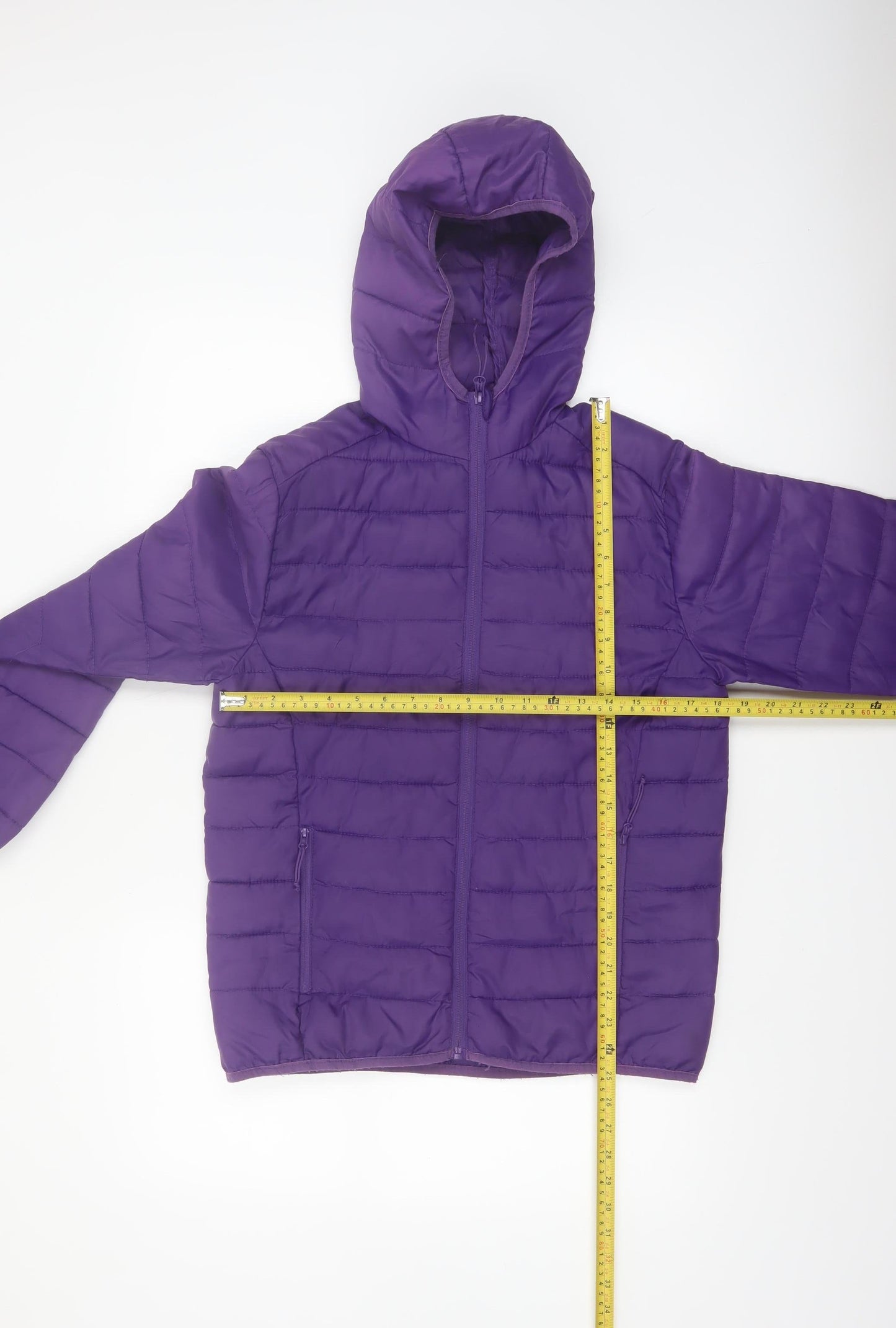 Freedom Trail Teens Purple Hooded Puffer Jacket Size 10 Regular Fit