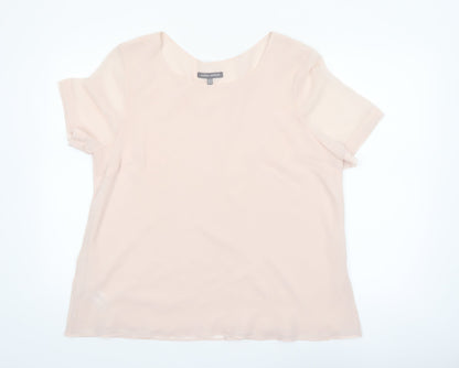Laura Ashley Women’s Beige Short Sleeve Chiffon Blouse UK 18