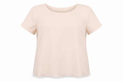 Laura Ashley Women’s Beige Short Sleeve Chiffon Blouse UK 18