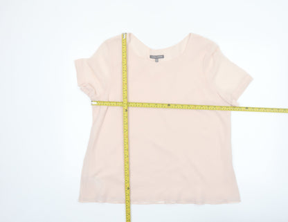 Laura Ashley Women’s Beige Short Sleeve Chiffon Blouse UK 18
