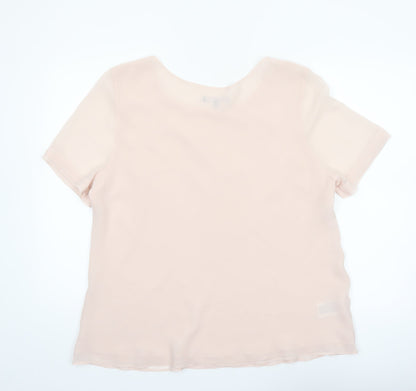 Laura Ashley Women’s Beige Short Sleeve Chiffon Blouse UK 18