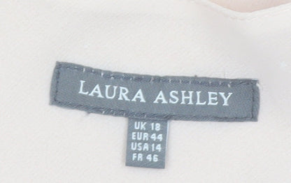 Laura Ashley Women’s Beige Short Sleeve Chiffon Blouse UK 18