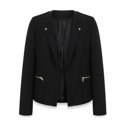 H&M Womens Black Size 12 Regular Fit Single-Breasted Blazer Jacket