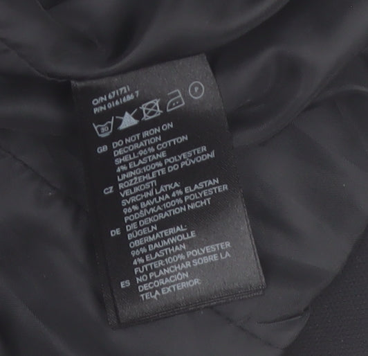 H&M Womens Black Size 12 Regular Fit Single-Breasted Blazer Jacket
