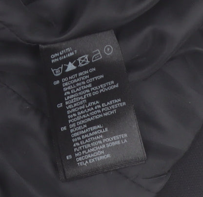 H&M Womens Black Size 12 Regular Fit Single-Breasted Blazer Jacket