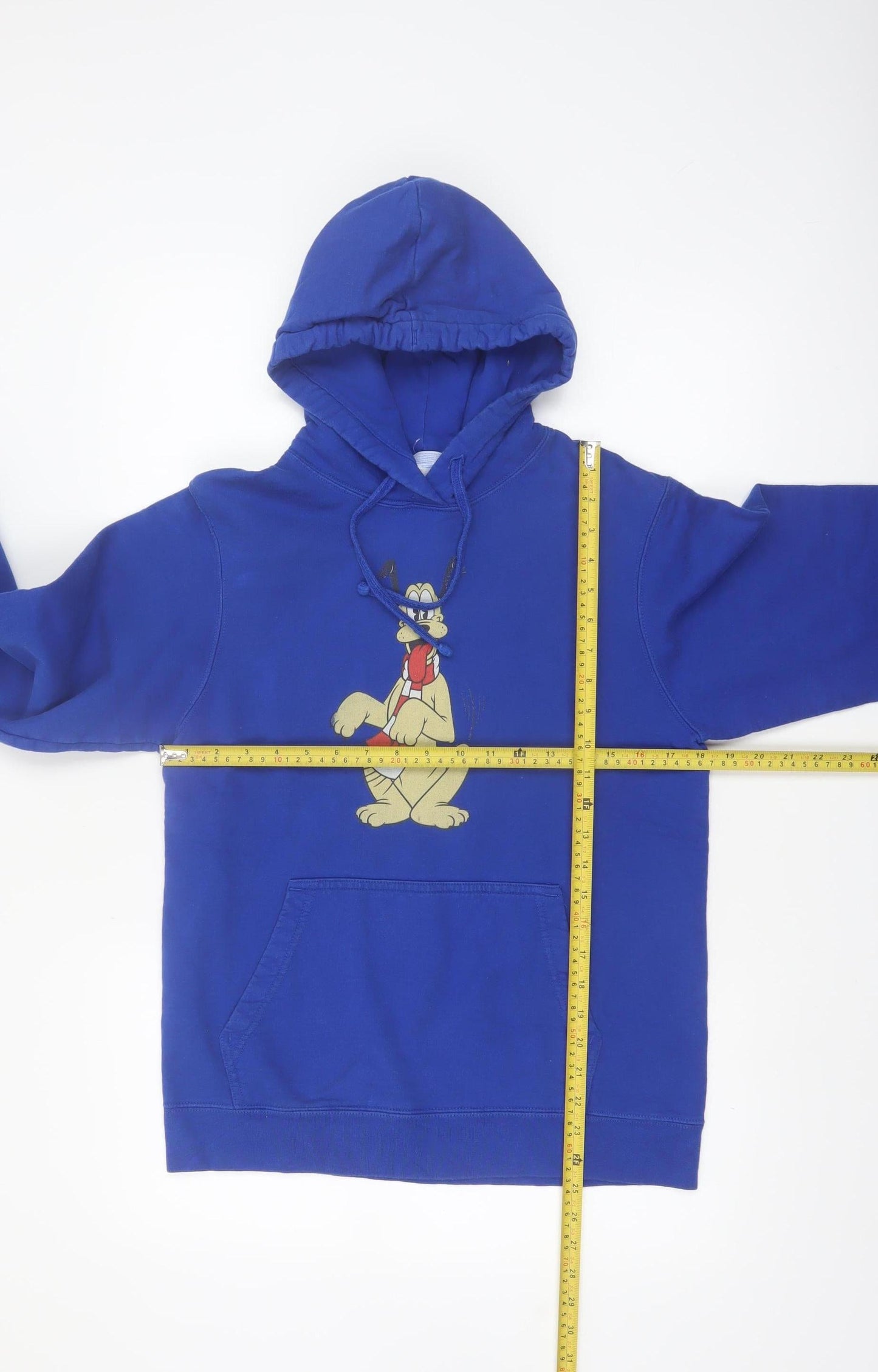 Disney Men’s Blue Pullover Hoodie Small Cartoon Graphic Sweatshirt