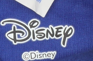 Disney Men’s Blue Pullover Hoodie Small Cartoon Graphic Sweatshirt