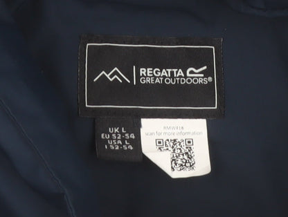Regatta Men's Blue Waterproof Softshell Jacket Size L Hiking Rain Coat