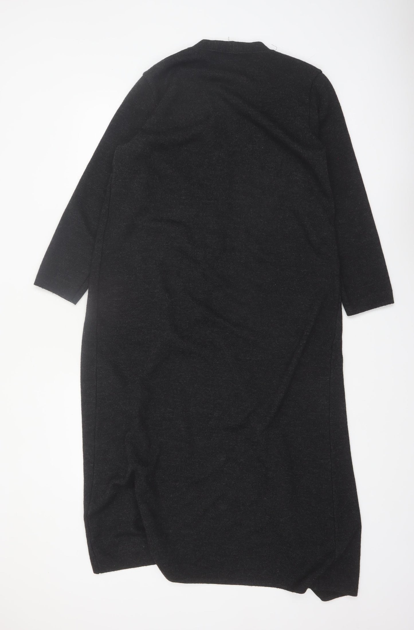 Marks and Spencer Women’s Dark Grey Long Cardigan Size 12 Merino Wool Blend