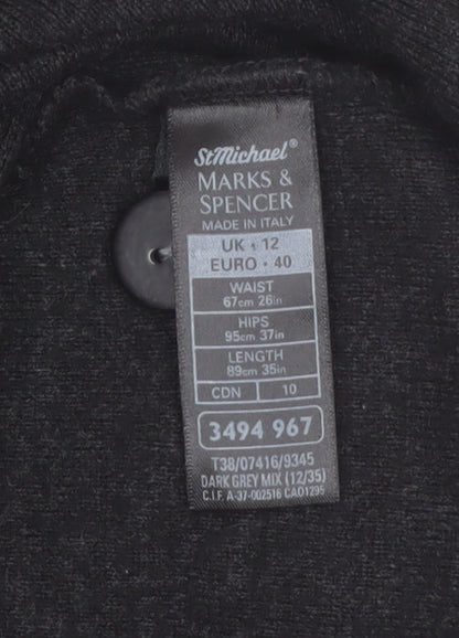 Marks and Spencer Women’s Dark Grey Long Cardigan Size 12 Merino Wool Blend