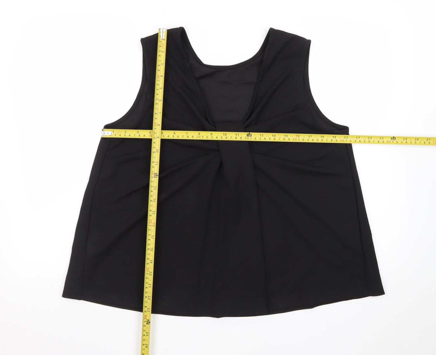 Marks and Spencer Women’s Black Sleeveless Pleated Blouse Size 14