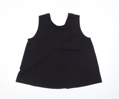 Marks and Spencer Women’s Black Sleeveless Pleated Blouse Size 14