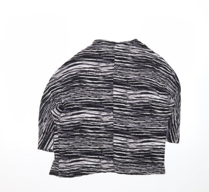 Kin by John Lewis Women's Black Striped Relaxed 3/4 Sleeve Jersey Blouse S