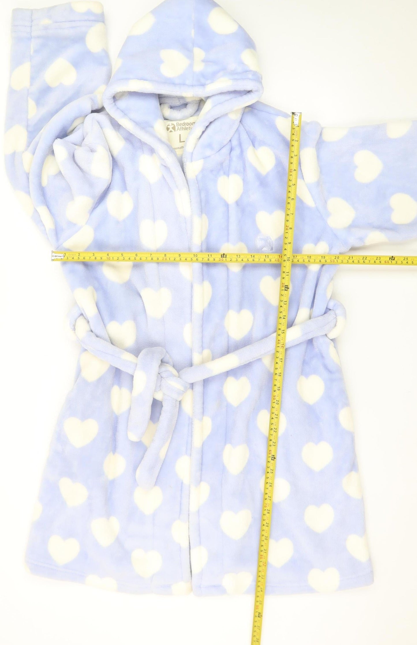 Bedroom Athletics Women’s Blue Heart Fleece Hooded Robe L