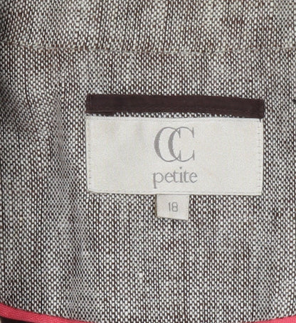 CC Petite Women's Beige Linen Blazer Jacket Size 18