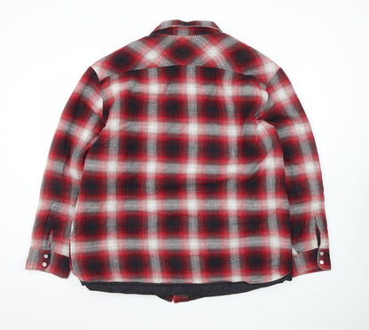 Aggressor Men's Red Checked Quilted Flannel Jacket L