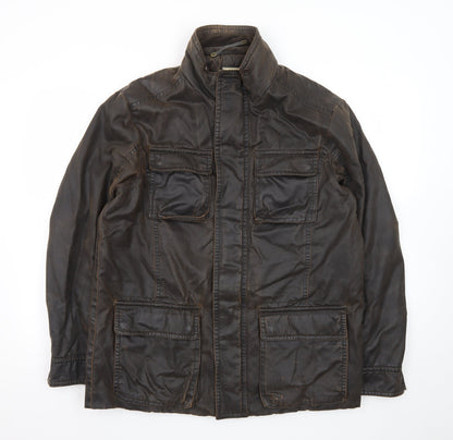 John Lewis Men Brown Waxed Cotton Field Jacket Medium
