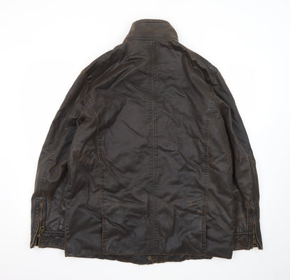 John Lewis Men Brown Waxed Cotton Field Jacket Medium