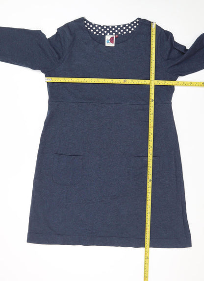 Weird Fish Women’s Blue Knee Length Shift Dress Size 16
