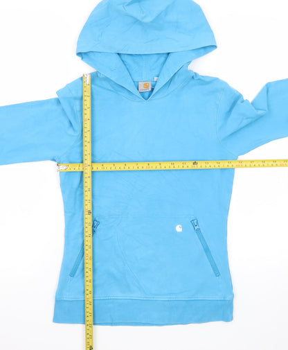 Carhartt Women's Blue Pullover Hoodie XS Cotton Casual Sweatshirt