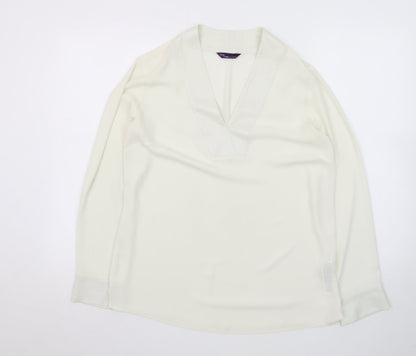 Marks and Spencer Women’s Ivory V-Neck Long Sleeve Blouse Size 10